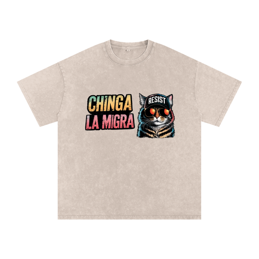 Snow Washed Oversized Cotton T-Shirt