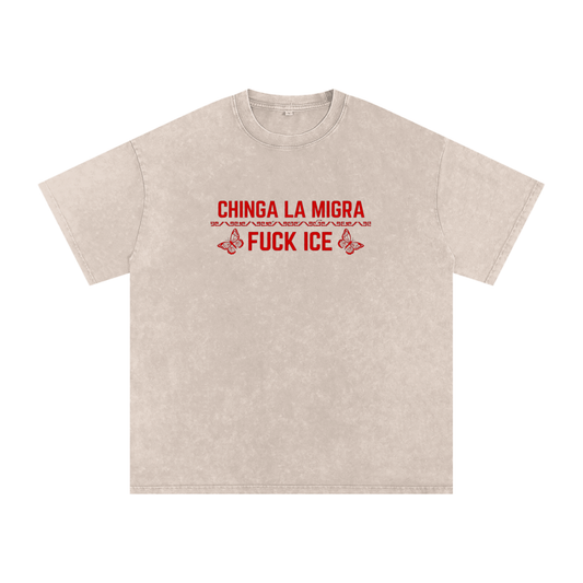 Snow Washed Oversized Cotton T-Shirt