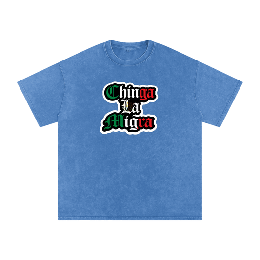 Snow Washed Oversized Cotton T-Shirt