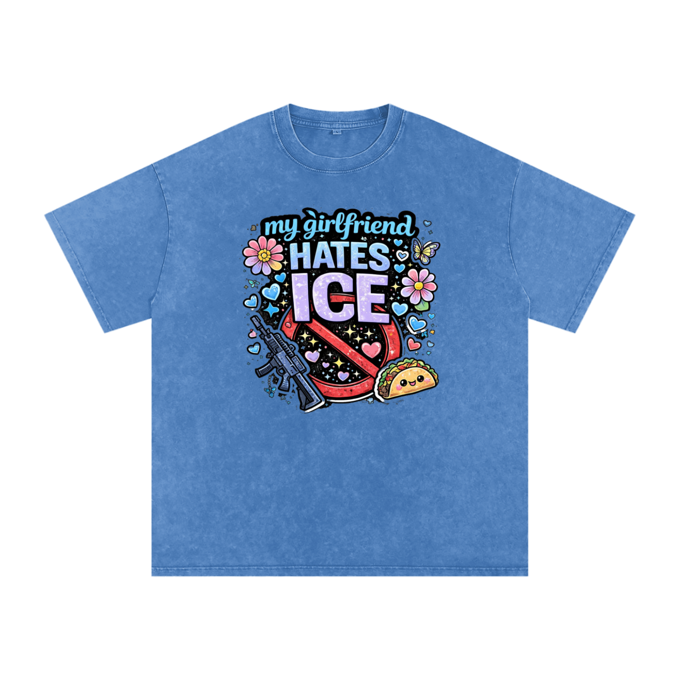 Snow Washed Oversized Cotton T-Shirt