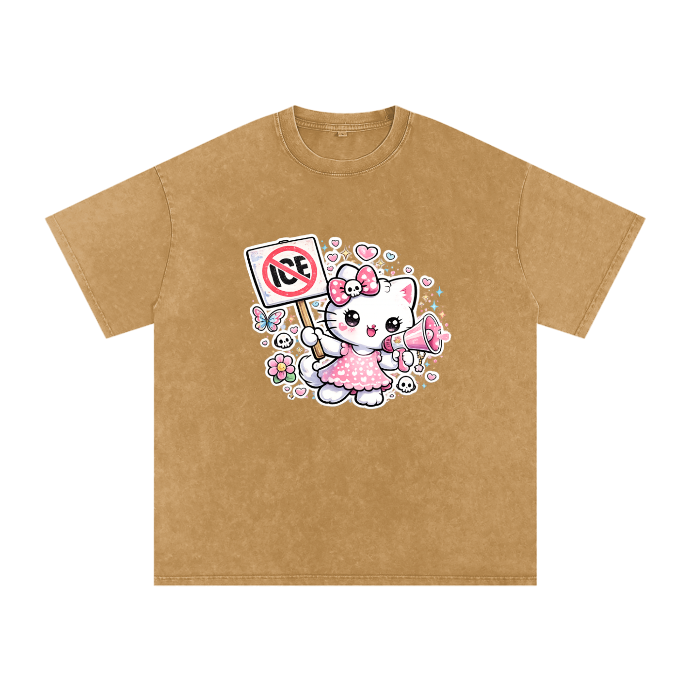 Snow Washed Oversized Cotton T-Shirt