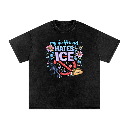 Snow Washed Oversized Cotton T-Shirt