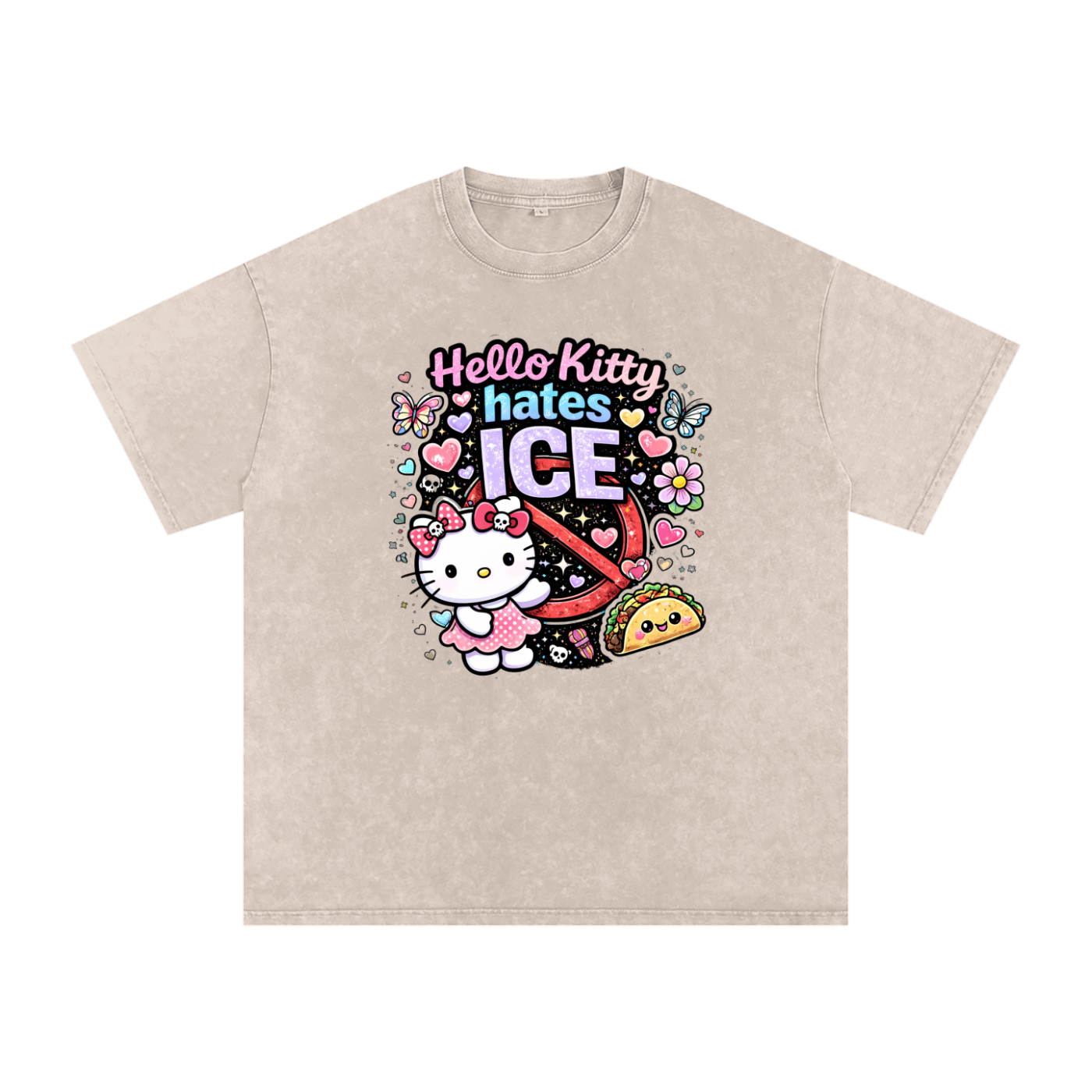 Snow Washed Oversized Cotton T-Shirt