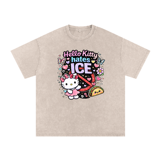 Snow Washed Oversized Cotton T-Shirt