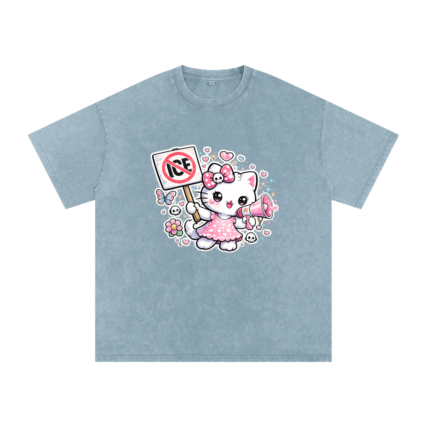 Snow Washed Oversized Cotton T-Shirt