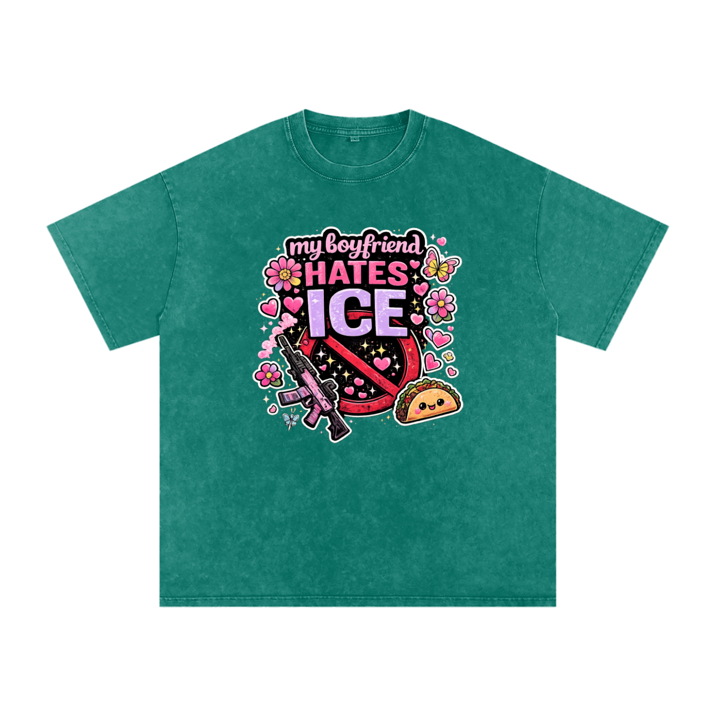 Snow Washed Oversized Cotton T-Shirt