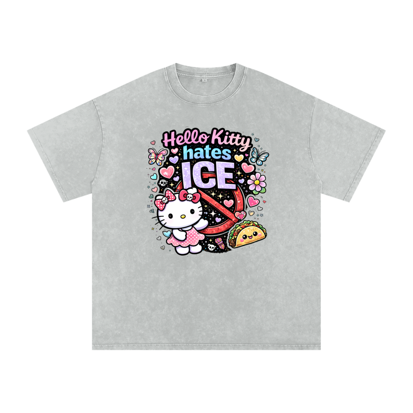 Snow Washed Oversized Cotton T-Shirt