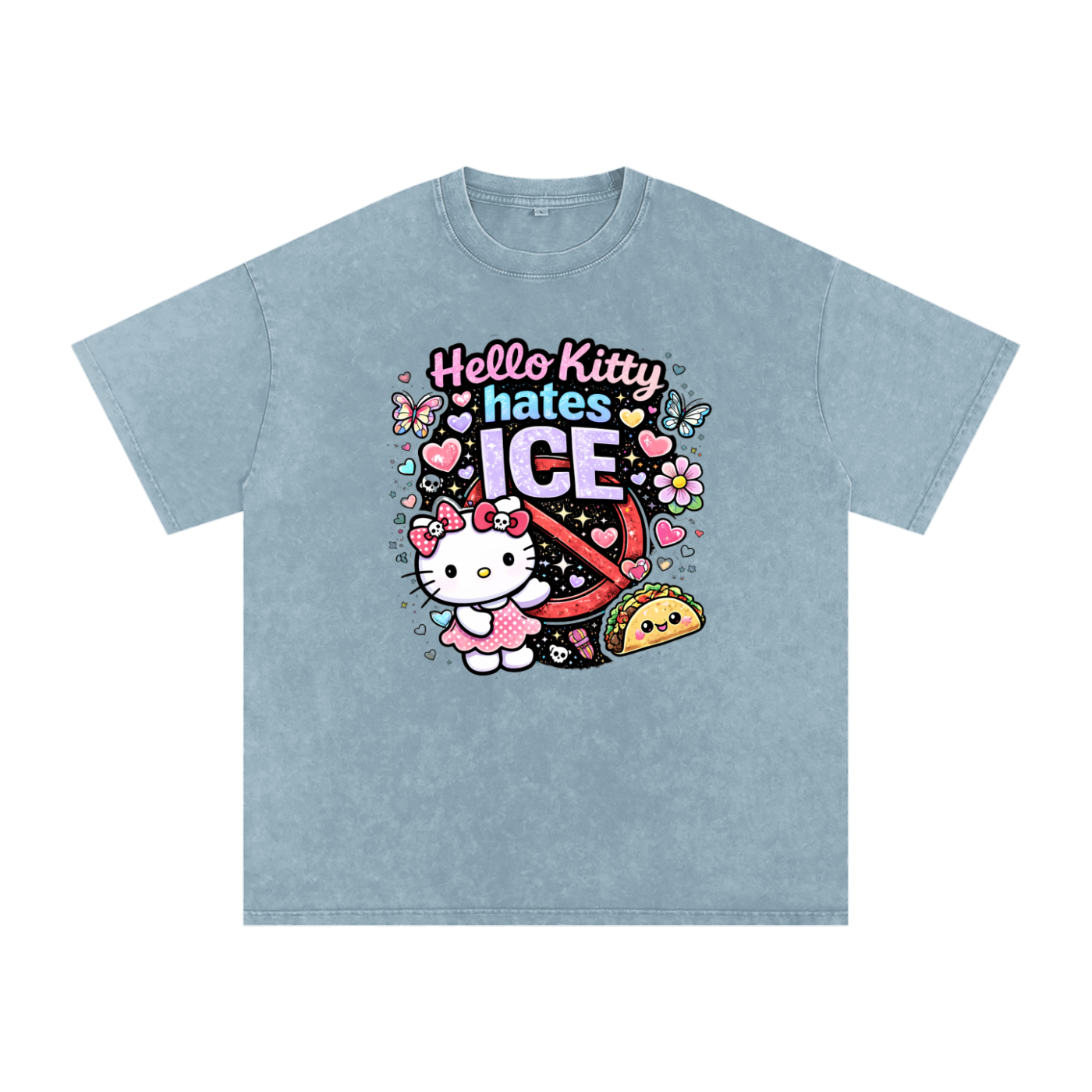 Snow Washed Oversized Cotton T-Shirt