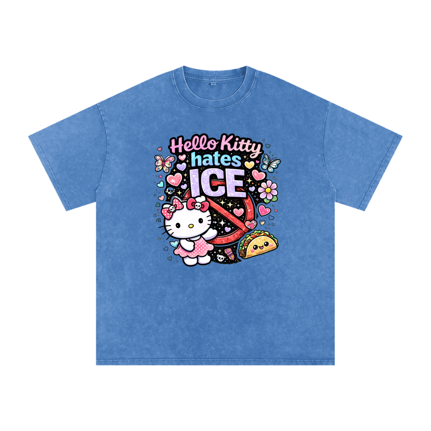 Snow Washed Oversized Cotton T-Shirt