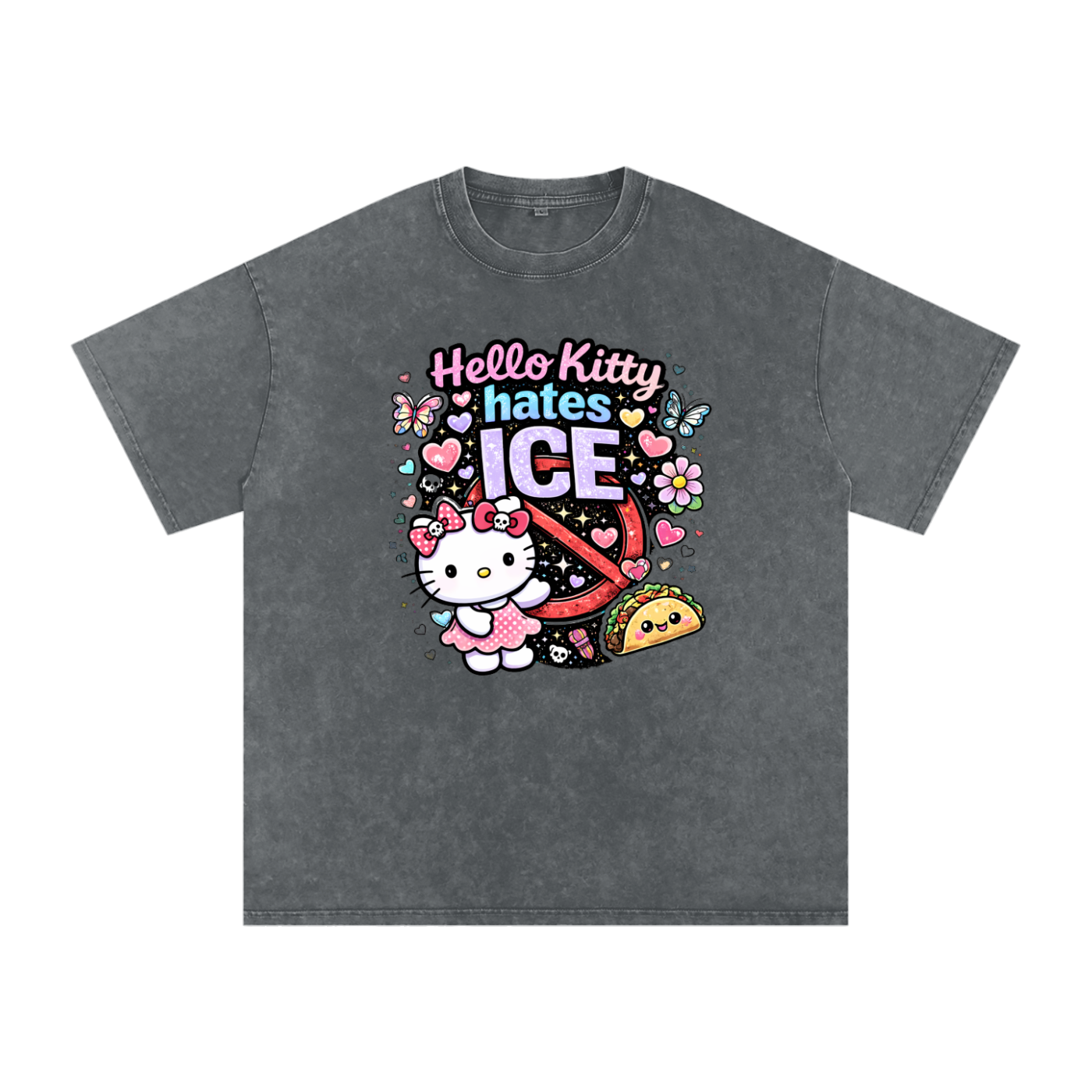 Snow Washed Oversized Cotton T-Shirt