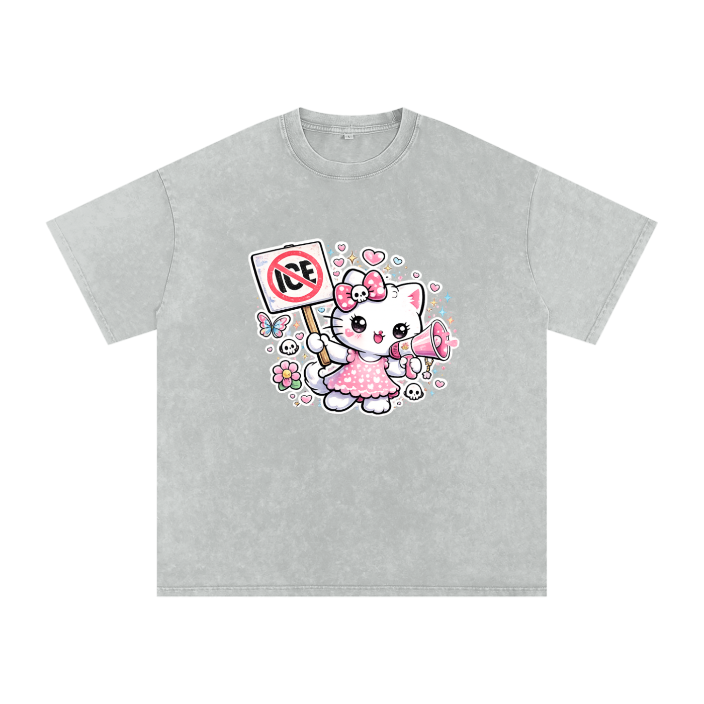 Snow Washed Oversized Cotton T-Shirt