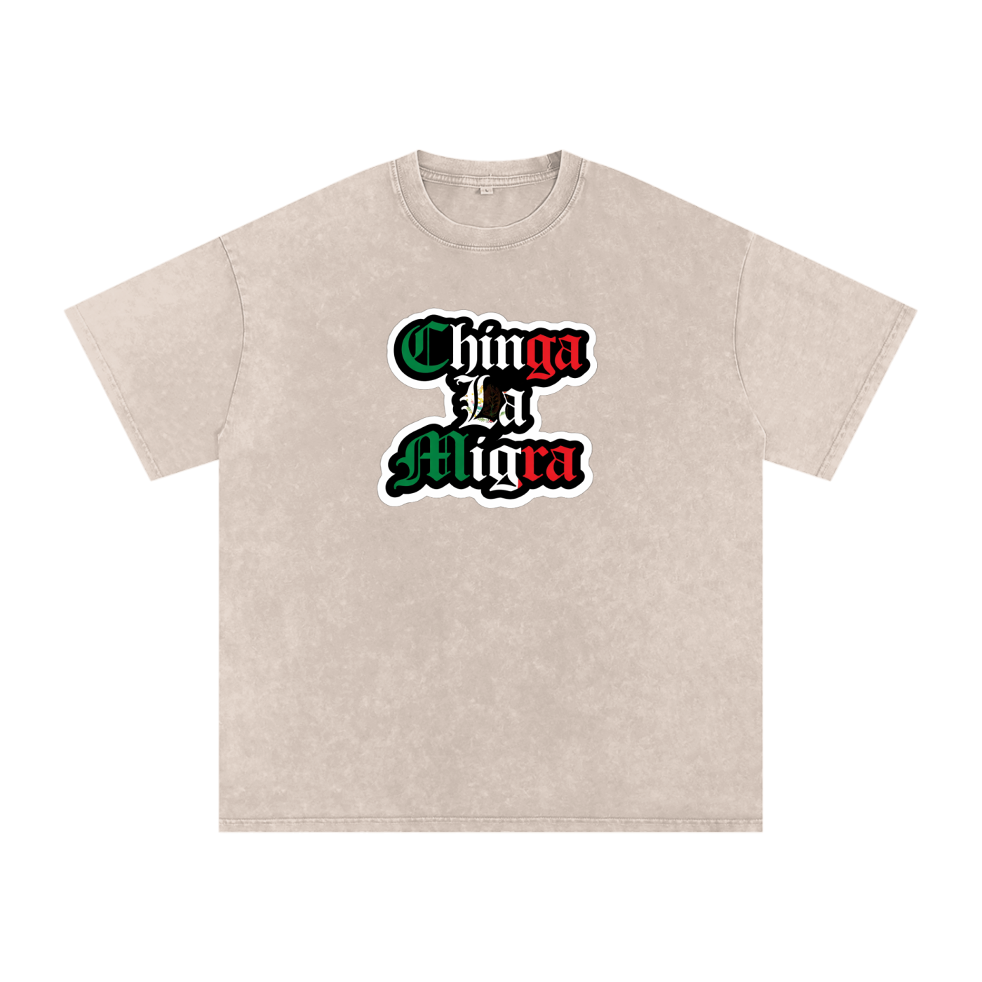 Snow Washed Oversized Cotton T-Shirt