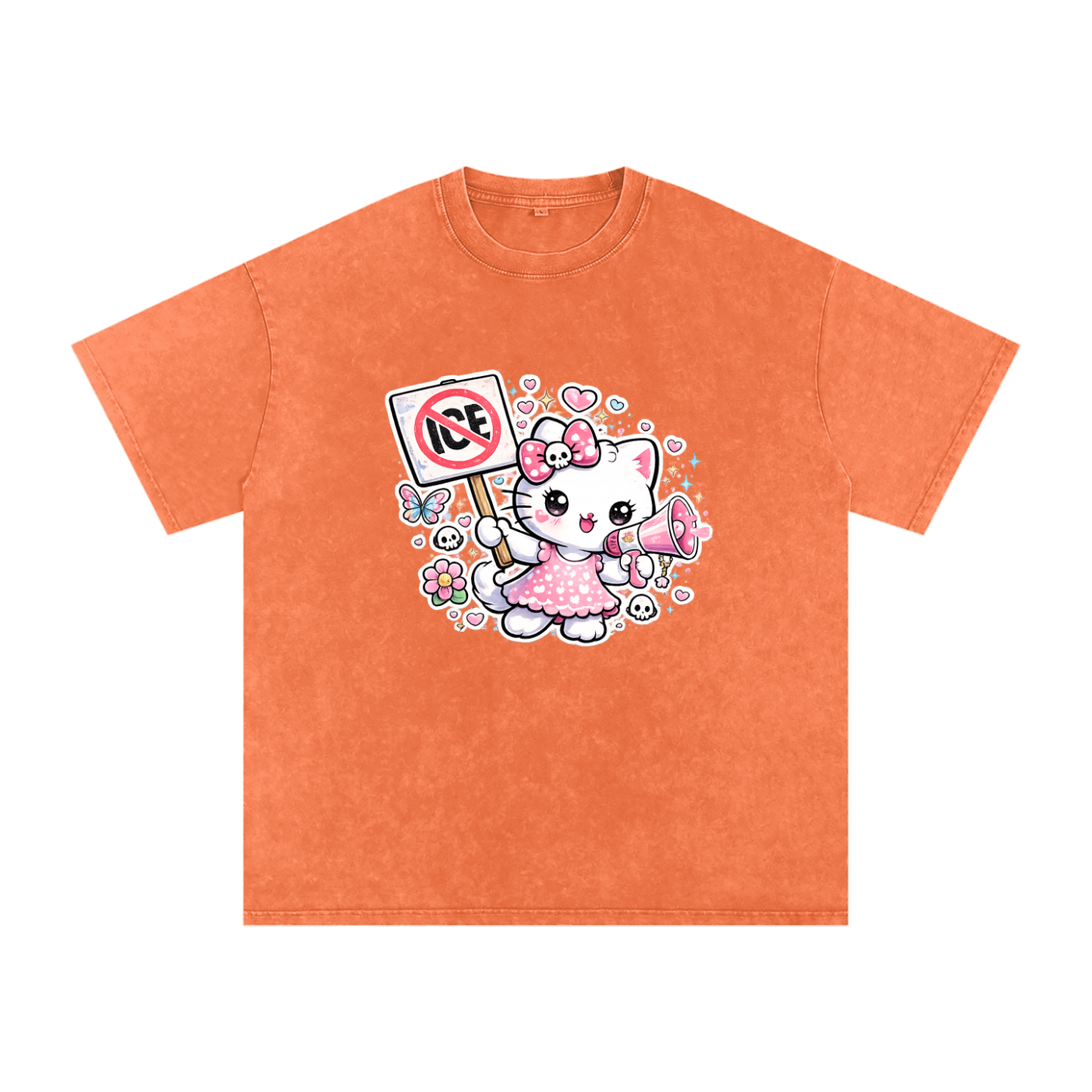 Snow Washed Oversized Cotton T-Shirt