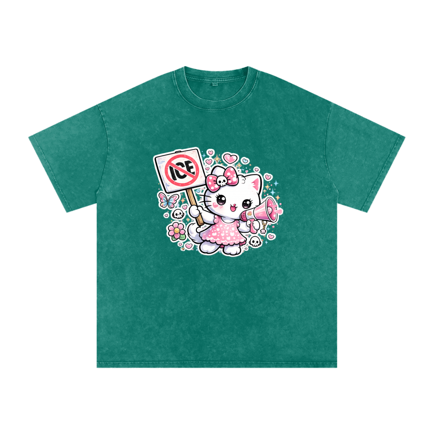 Snow Washed Oversized Cotton T-Shirt