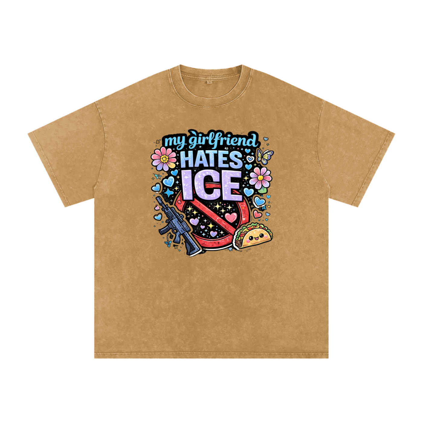 Snow Washed Oversized Cotton T-Shirt