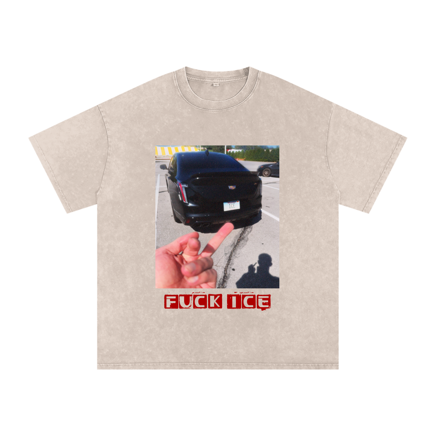 Snow Washed Oversized Cotton T-Shirt