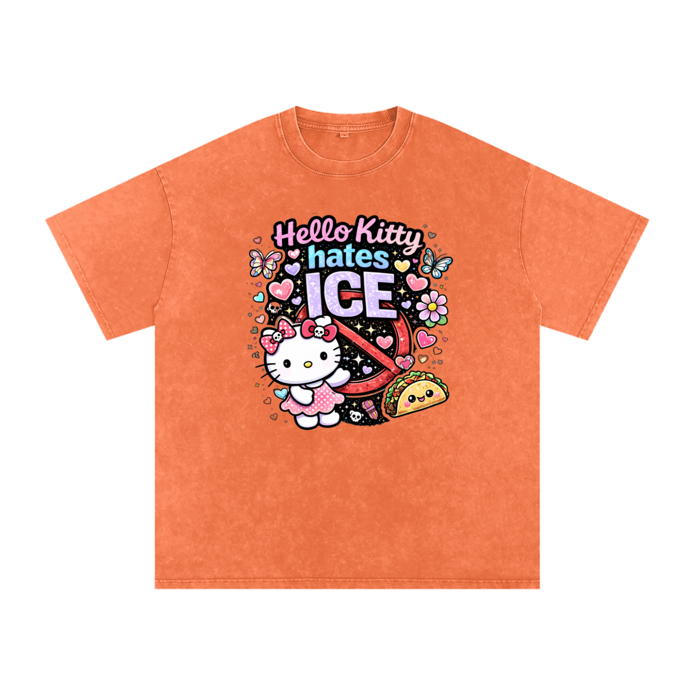 Snow Washed Oversized Cotton T-Shirt