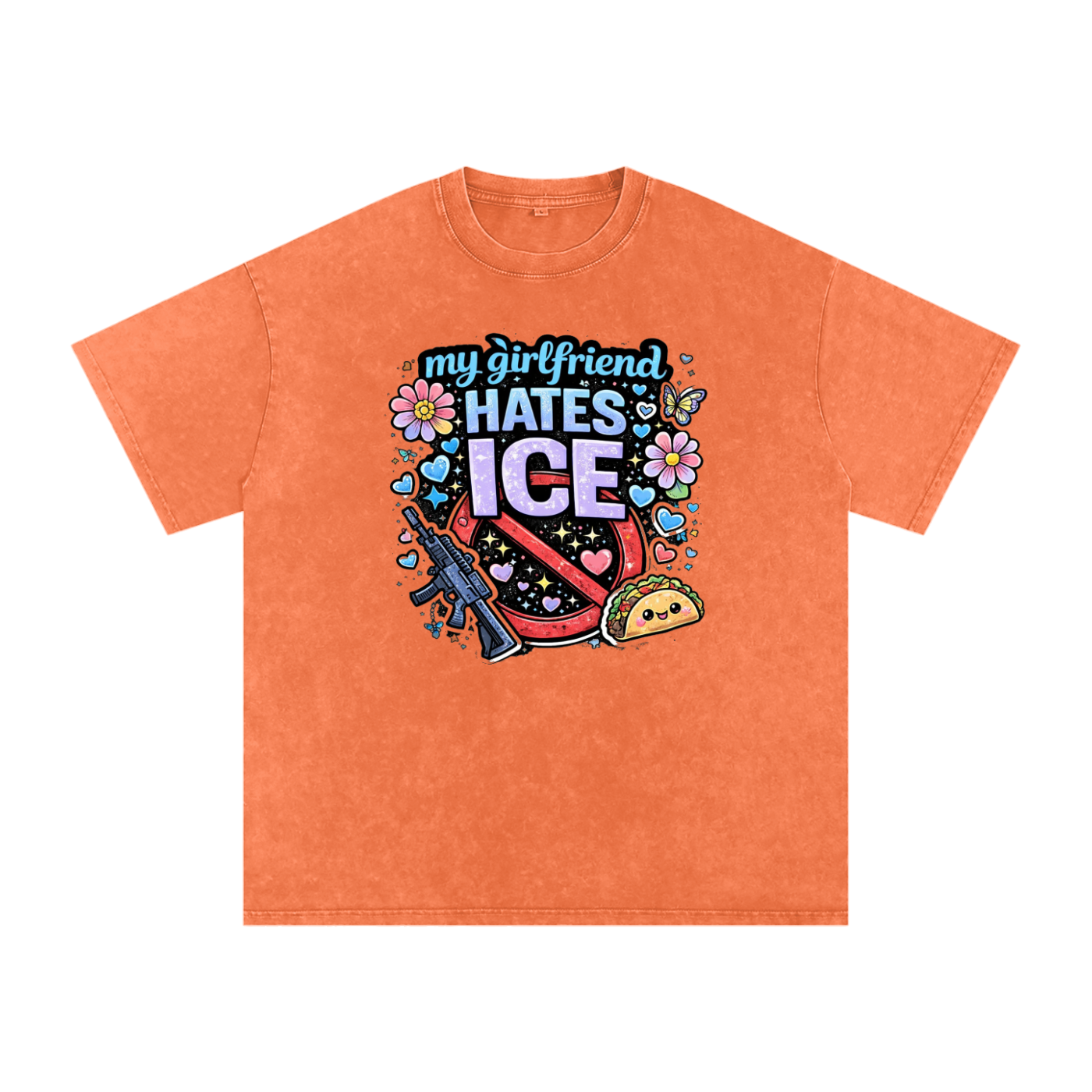 Snow Washed Oversized Cotton T-Shirt