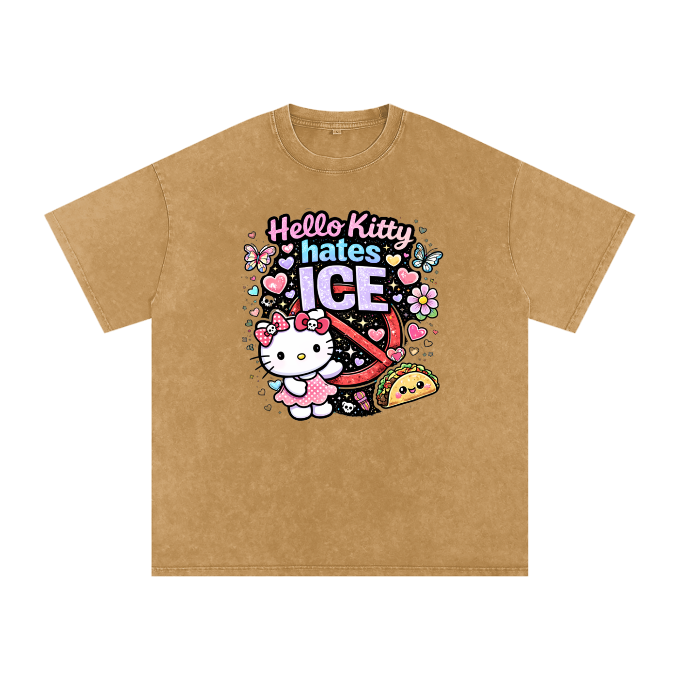 Snow Washed Oversized Cotton T-Shirt