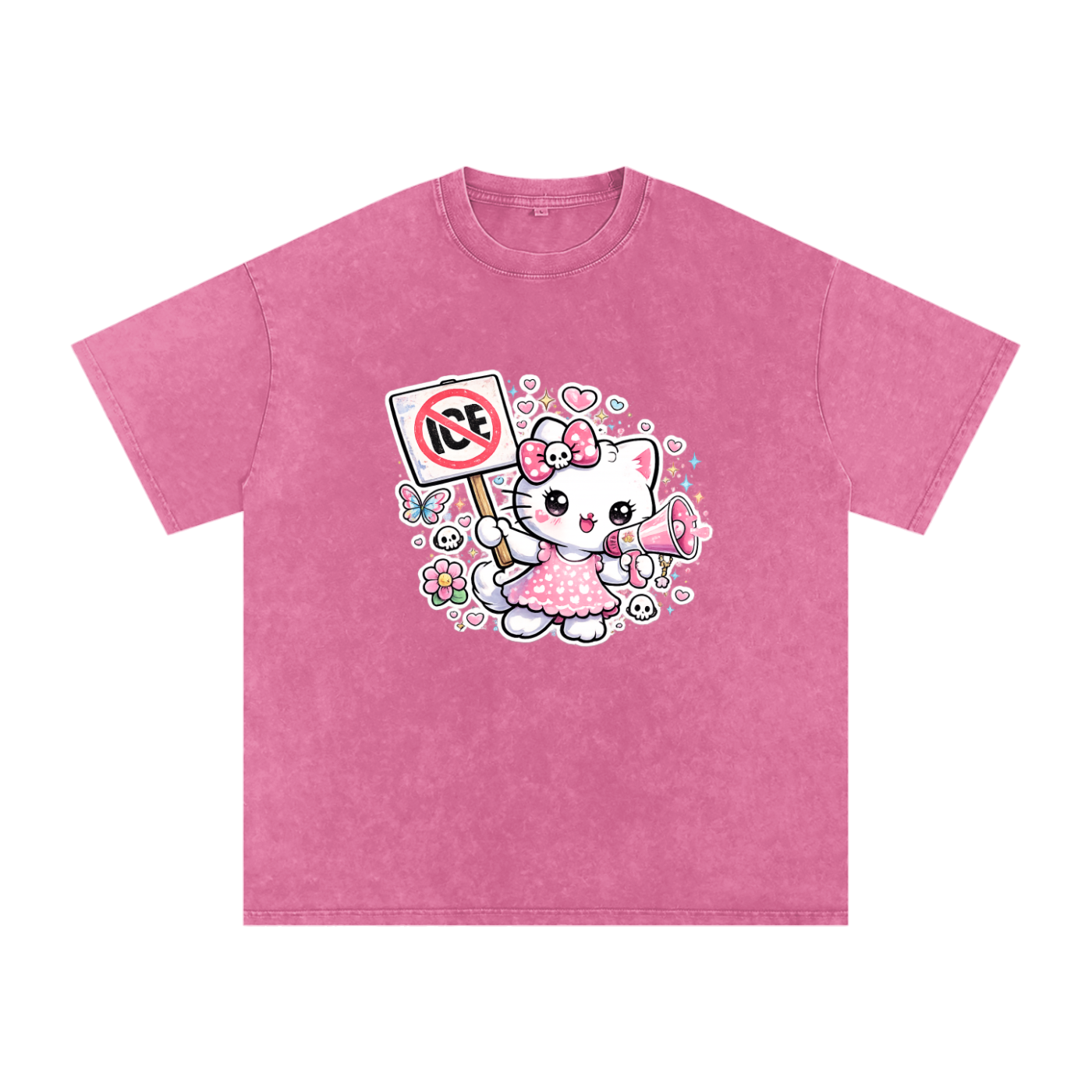 Snow Washed Oversized Cotton T-Shirt