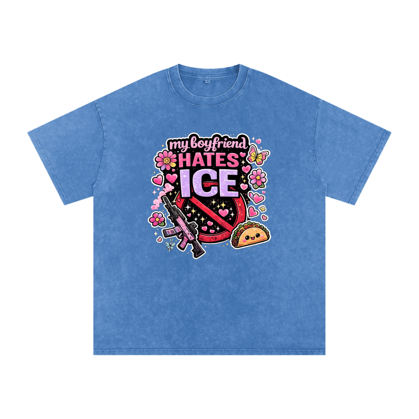 Snow Washed Oversized Cotton T-Shirt