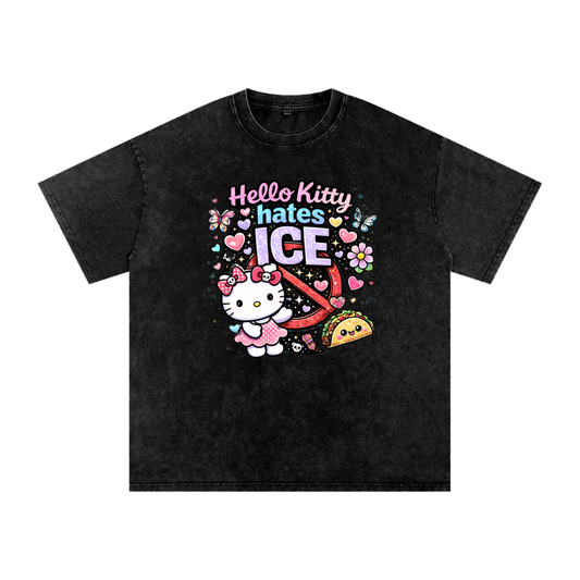 Snow Washed Oversized Cotton T-Shirt