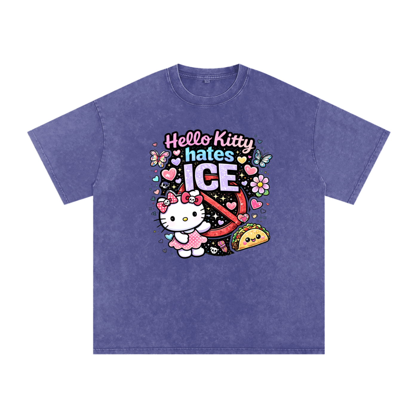 Snow Washed Oversized Cotton T-Shirt