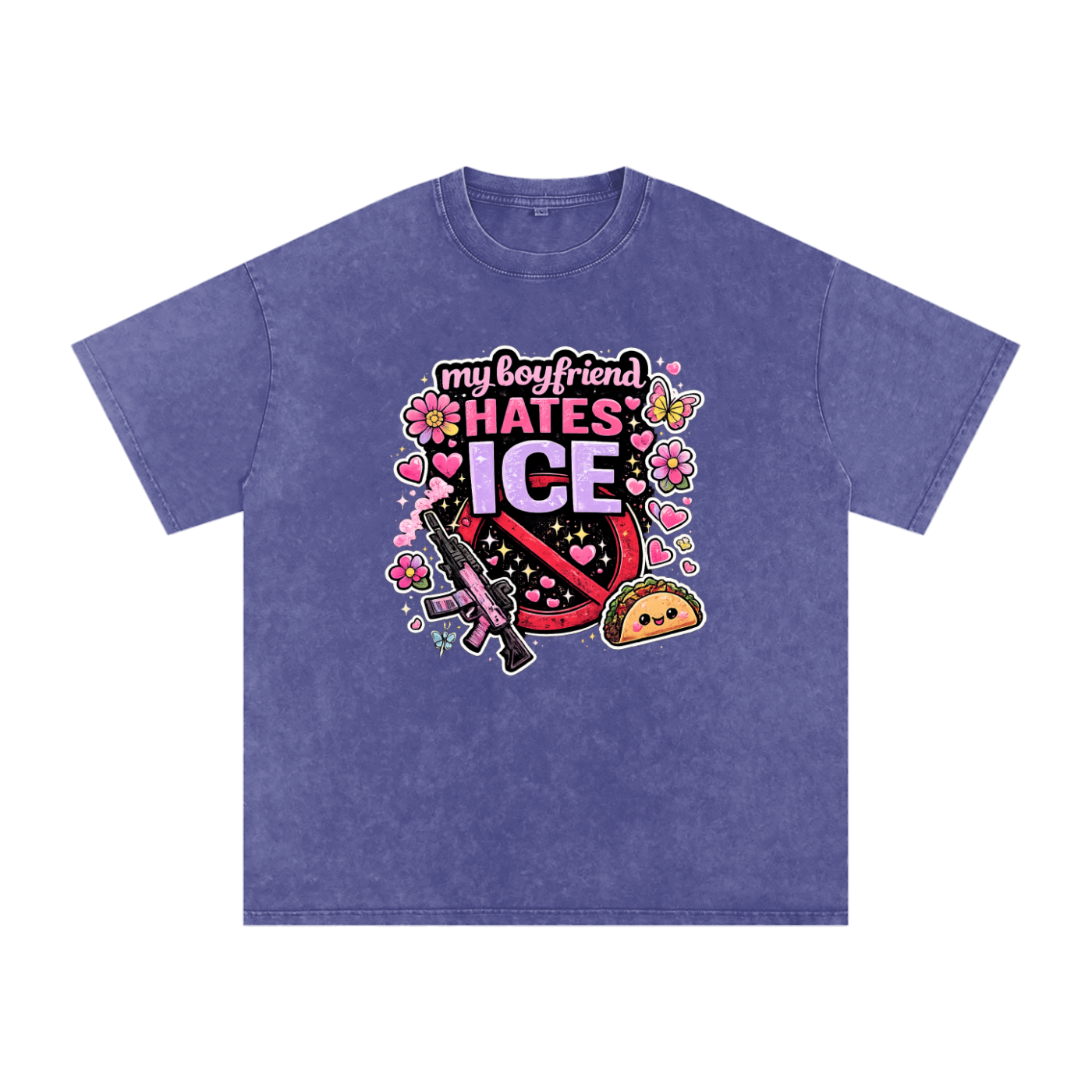 Snow Washed Oversized Cotton T-Shirt