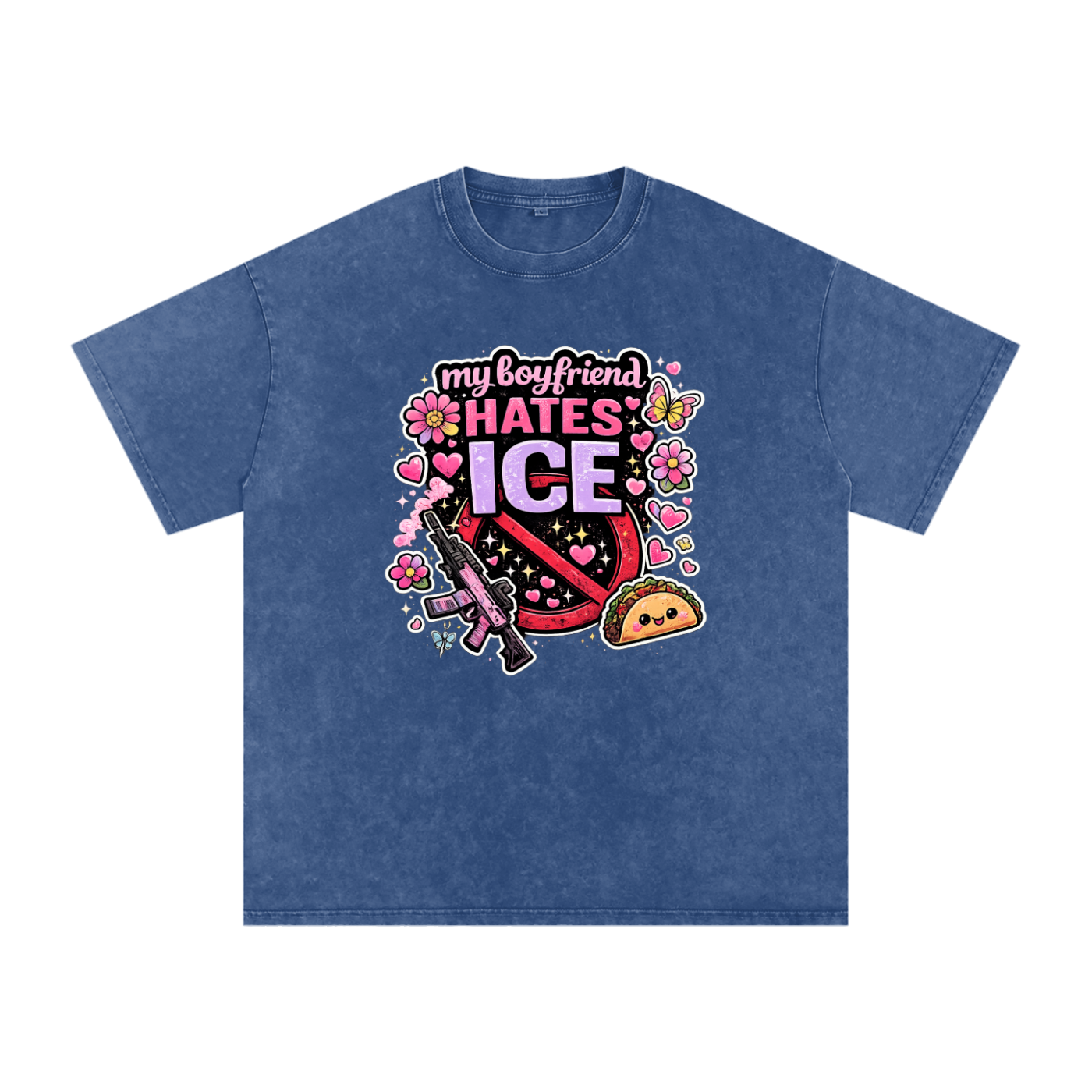 Snow Washed Oversized Cotton T-Shirt