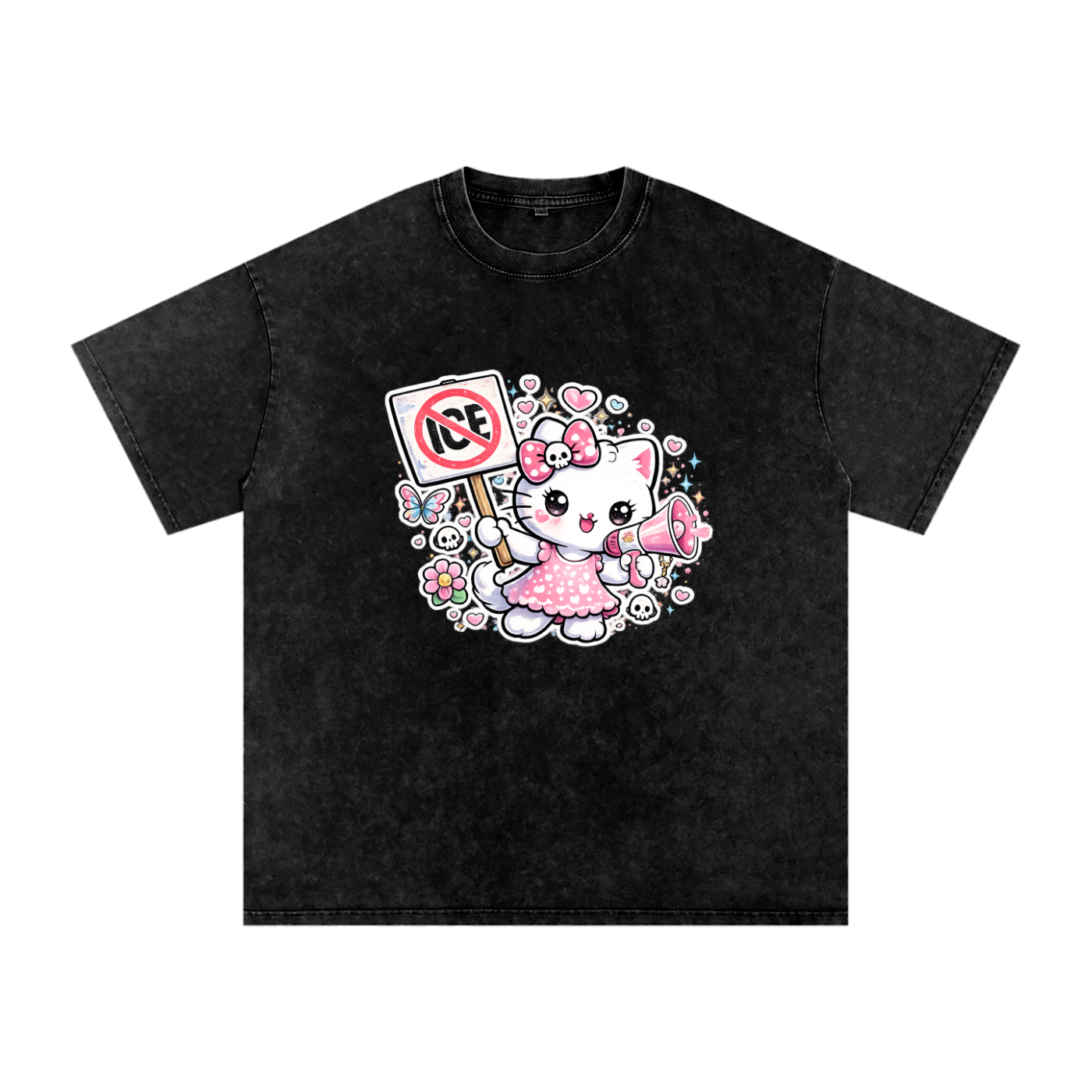 Snow Washed Oversized Cotton T-Shirt