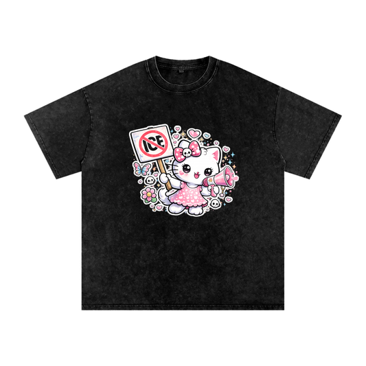 Snow Washed Oversized Cotton T-Shirt