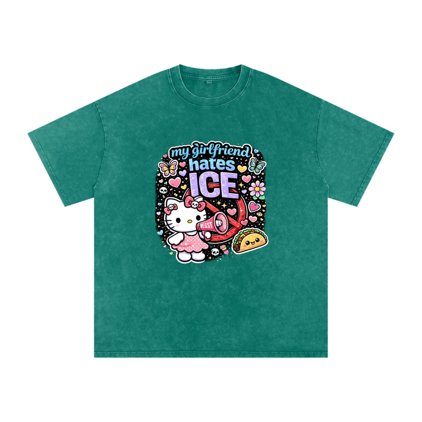 Snow Washed Oversized Cotton T-Shirt