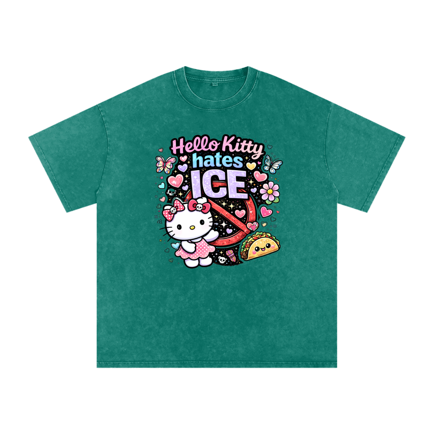 Snow Washed Oversized Cotton T-Shirt