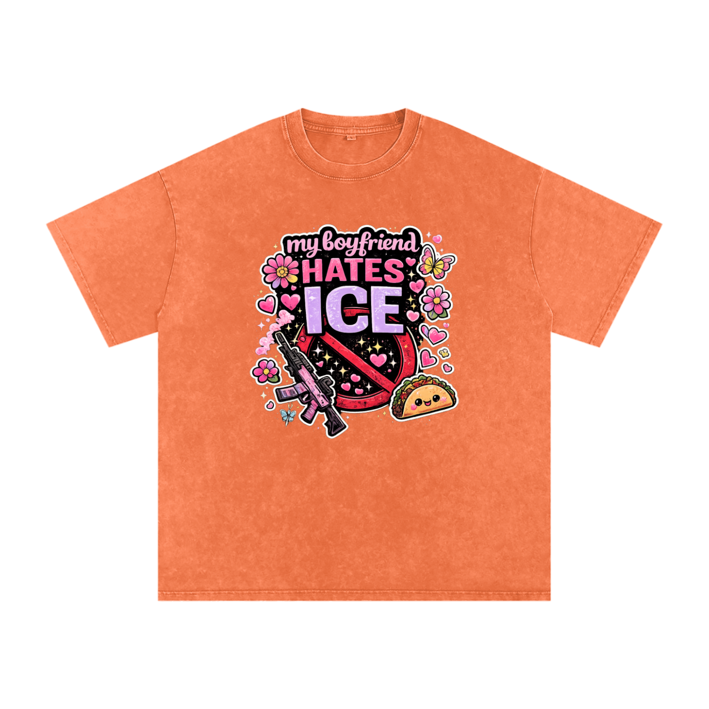 Snow Washed Oversized Cotton T-Shirt