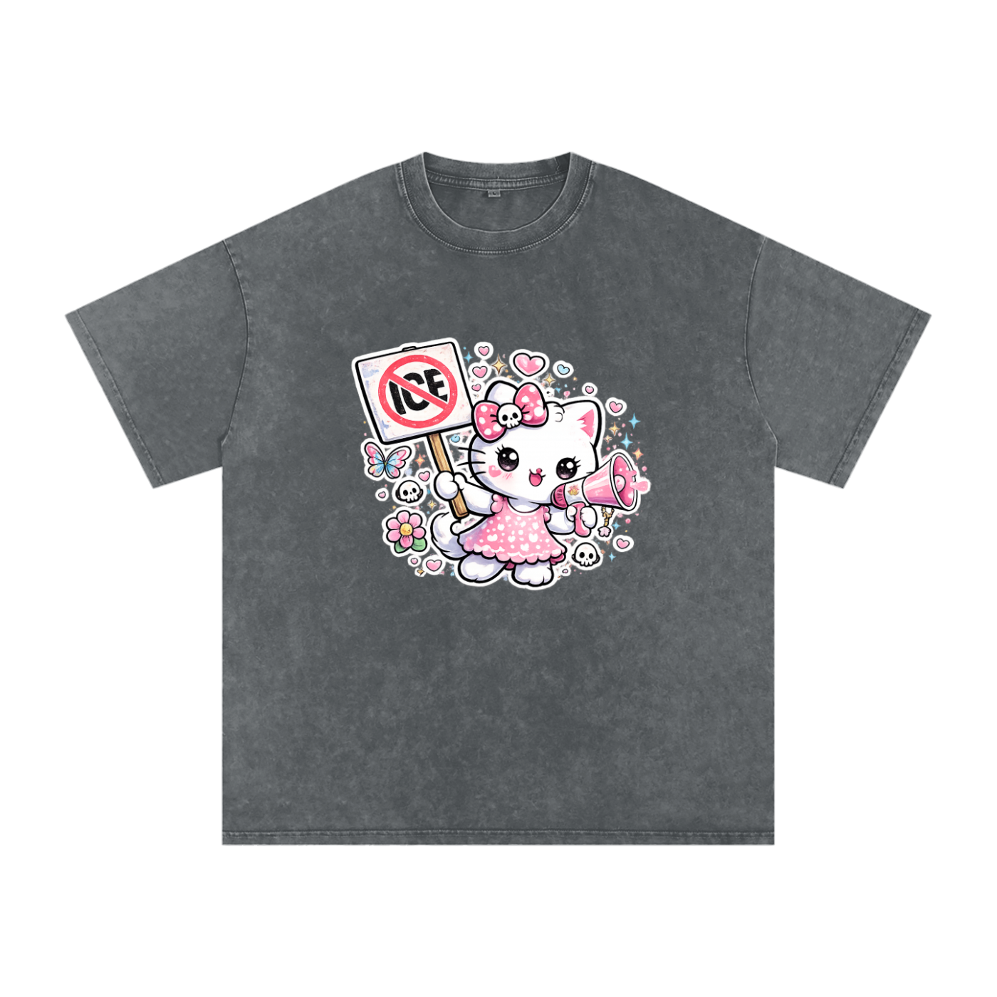 Snow Washed Oversized Cotton T-Shirt