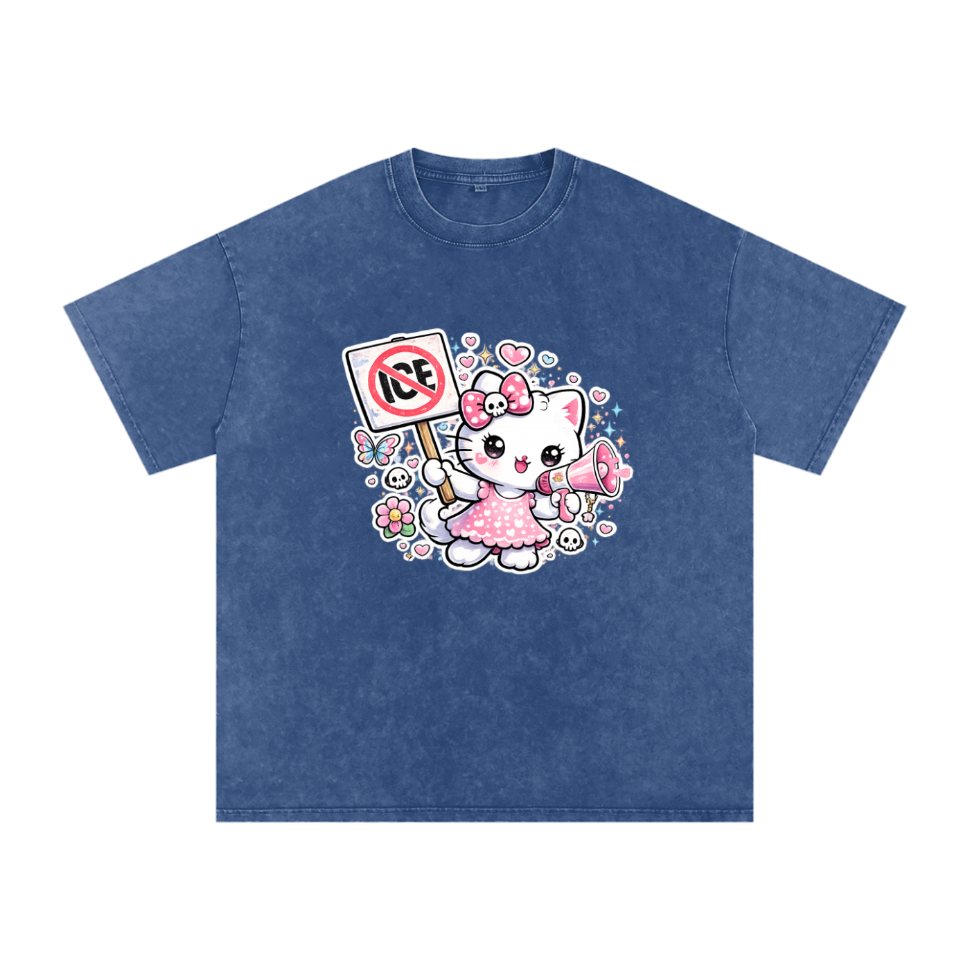 Snow Washed Oversized Cotton T-Shirt