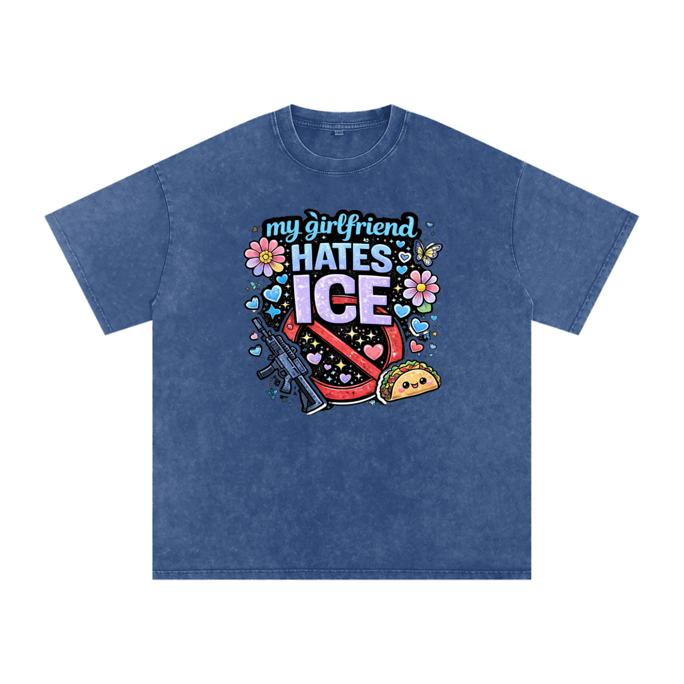 Snow Washed Oversized Cotton T-Shirt