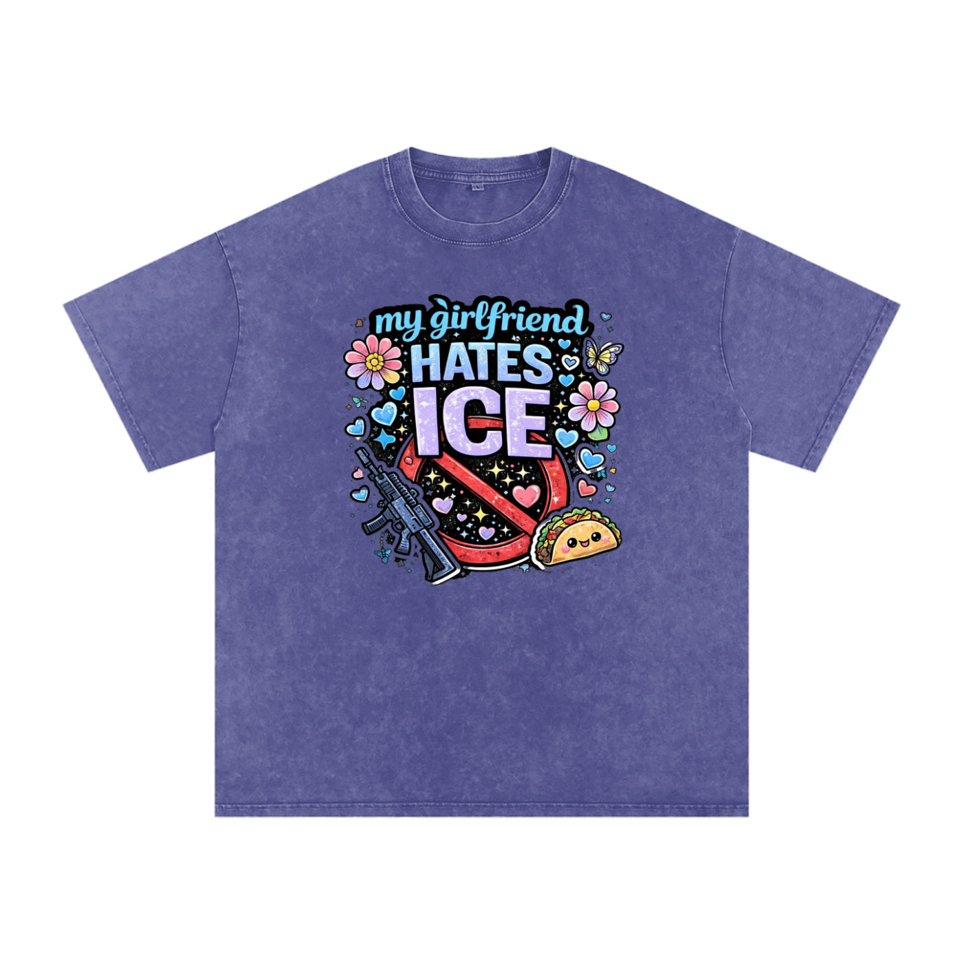Snow Washed Oversized Cotton T-Shirt