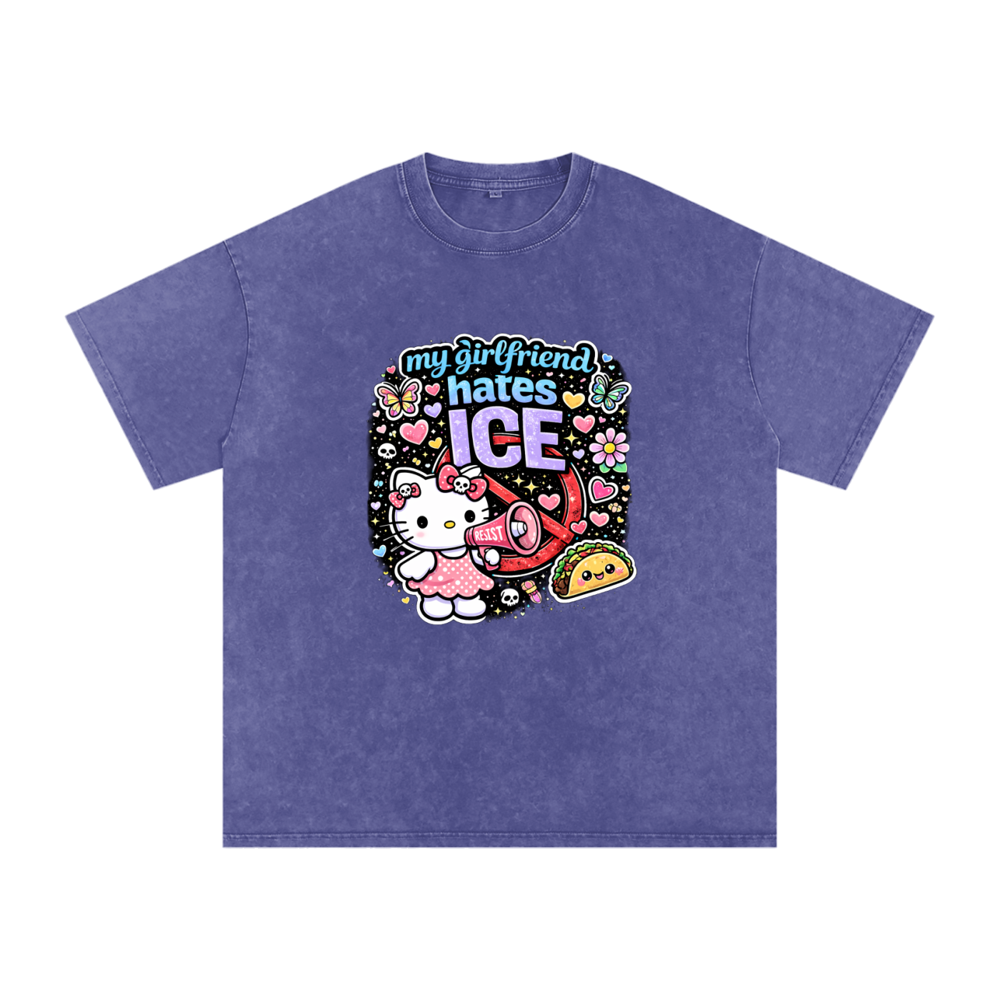 Snow Washed Oversized Cotton T-Shirt