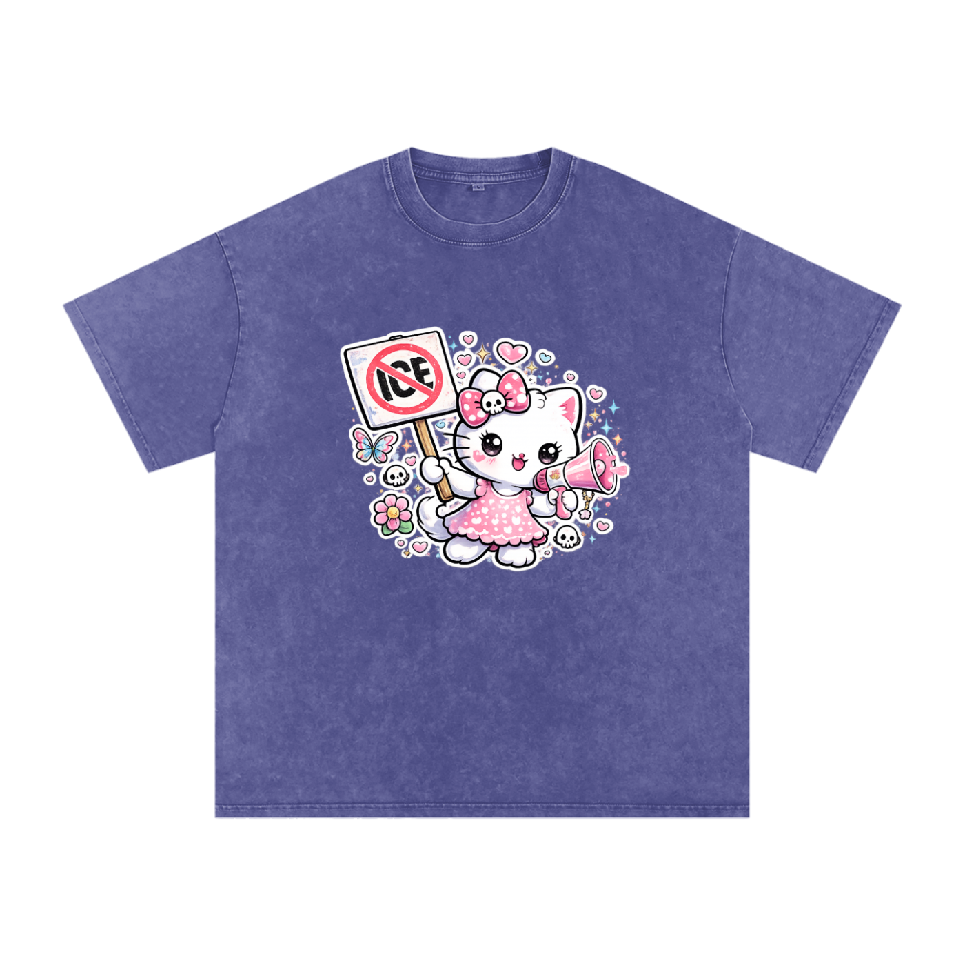 Snow Washed Oversized Cotton T-Shirt