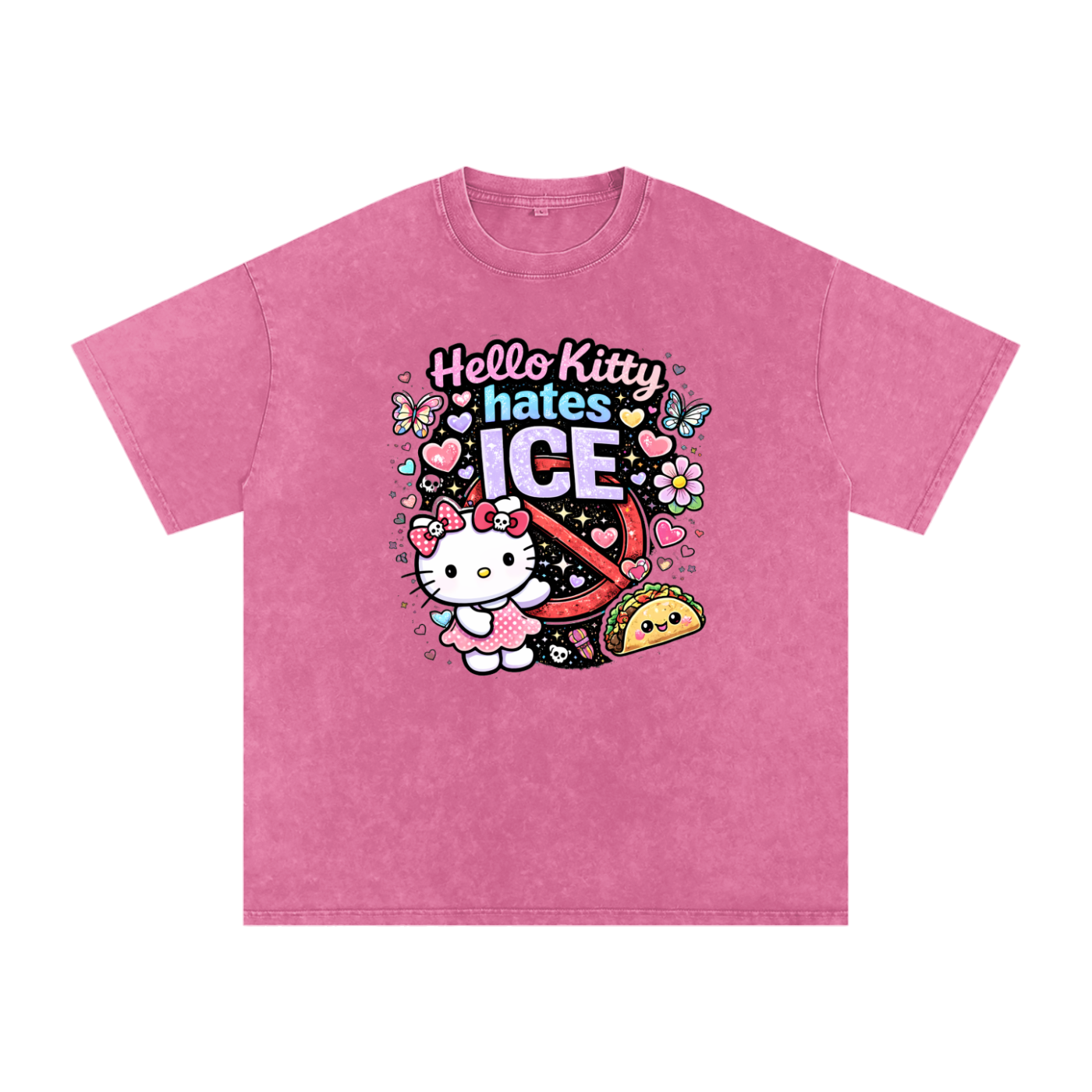 Snow Washed Oversized Cotton T-Shirt
